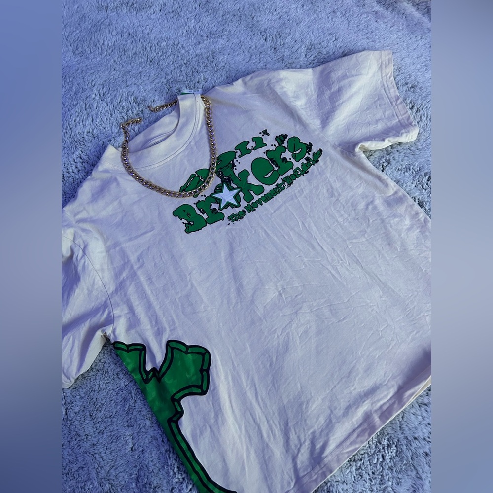 White & Green Graphic Kids Tee - DEXKERO Inspired
